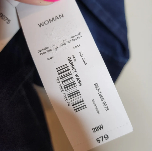 NWT Liz Claiborne Stretch Denim Button Front Belted Midi Dress Size 20W - Picture 5 of 16